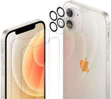 Load image into Gallery viewer, ULUQ Screen Protector for iPhone 12 Mini(2 Pack), with 2 Pack Camera Lens Protector, HD Tempered Glass Film, Easy Install, No Bubble, Anti Scratch, 5.4inch
