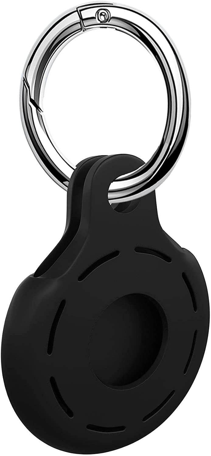 ULUQ Silicone Protective Case Compatible with AirTags 2021, Anti-Scratch Shockproof Full Cover with Keychain, for Pet Collars, Wallet, Keys