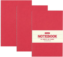 Load image into Gallery viewer, Teskyer Notebook Journal, College Ruled, Softcover 5.5&quot; x 8.26&quot; A5 Size Notebook for Office School Supplies, 40 Sheets/80 Pages, Red(Set of 3)
