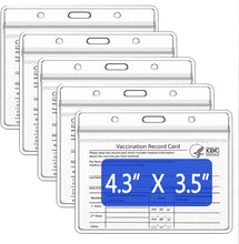 Load image into Gallery viewer, Teskyer 4.3&quot; x 3.5&quot; CDC Vaccination Card Protector, 5 Pack Immunization Record Vaccine Card Holder, Plastic Clear ID Card Holder Name Tags Badge Holders
