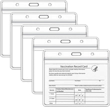Load image into Gallery viewer, Teskyer 5 Pack CDC Vaccination Card Protector, 4 X 3&quot; Immunization Record Vaccine Card Holder, Plastic Clear ID Card Holder Name Tags Badge Holders
