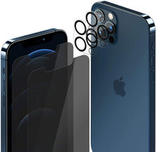 Load image into Gallery viewer, ULUQ Privacy Screen Protector for iPhone 12 Pro max(2 Pack), with 2 Pack Camera Lens Protector, HD Tempered Glass Film, Easy Install, No Bubble, Anti Scratch, 6.7inch
