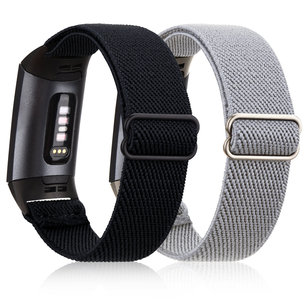 ULUQ Elastic Bands for Fitbit Charge 4/Fitbit Charge 3/Charge 3 SE Smartwatch, 2 Pack