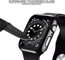 Load image into Gallery viewer, ULUQ Case Compatible with Apple Watch Series 6/5/4/SE 44mm Built in HD Screen Protector, 2 Pack Ultra-Thin Hard All-Around Protective Cover (Black)

