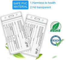 Load image into Gallery viewer, Teskyer 5 Pack Vaccination Card Protector Waterproof, Vertical 4 X 3&quot; Immunization Record Vaccine Card Holder, Plastic Clear ID Card Holder Name Tags Badge Holders

