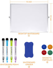 Load image into Gallery viewer, Teskyer Desktop Dry Erase White Board, 10&quot; X 14&quot; Portable Double Sided Whiteboard with 4 Color Dry Erase Markers and 1 Eraser for Kids Students Home Office School
