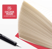 Load image into Gallery viewer, Teskyer Notebook Journal, College Ruled, Softcover 5.5&quot; x 8.26&quot; A5 Size Notebook for Office School Supplies, 40 Sheets/80 Pages, Red(Set of 3)
