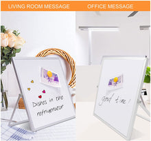 Load image into Gallery viewer, Teskyer Desktop Dry Erase White Board, 10&quot; X 14&quot; Portable Double Sided Whiteboard with 4 Color Dry Erase Markers and 1 Eraser for Kids Students Home Office School

