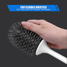 Load image into Gallery viewer, VMVN Toilet Bowl Brush and Holder,Compact Toilet Cleaner Brush Set for Bathroom Deep Cleaning ,Silicone Bristles Toilet Scrubber
