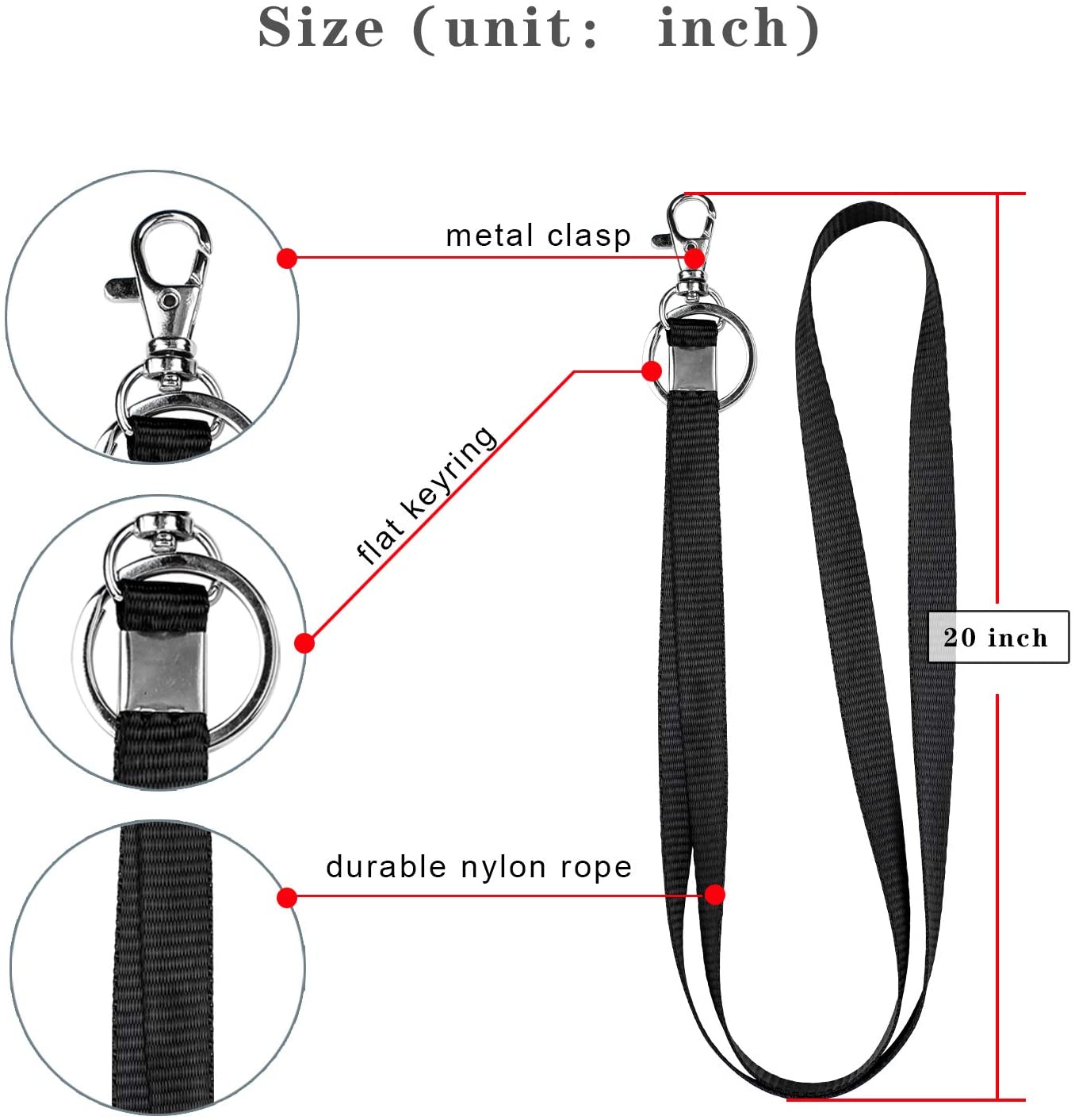 Teskyer 8 Pack Lanyards for ID Badge Holders, Swivel J-Hook Lanyard fo –  Teskyer US