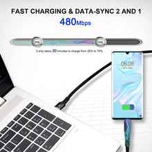 Load image into Gallery viewer, Teskyer USB C Cable Type C Charger[6.6ft &amp;3.3ft, 2 Pack] USB-A to Type-C 3.0 Charge Cable Fast Charging Durable Nylon for Samsung Galaxy S21 Plus Ultra/S20+/S10+ S9 S8/Note 20/10+, Other USB C Charge
