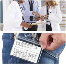 Load image into Gallery viewer, Teskyer 4.3&quot; x 3.5&quot; CDC Vaccination Card Protector, 5 Pack Immunization Record Vaccine Card Holder, Plastic Clear ID Card Holder Name Tags Badge Holders
