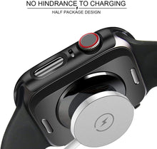 Load image into Gallery viewer, ULUQ Compatible with Apple Watch Series 6/5 /4 /SE 40mm Case with Glass Screen Protector ,2 Pack Full Coverage Hard Cover with Defence Edge for Apple Watch Accessories (Black)
