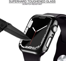 Load image into Gallery viewer, ULUQ Case Compatible with Apple Watch Series 7 41mm with HD Glass Screen Protector, 2 Pack Hard PC Cover Full Coverage Scratch Resistant Protective, Touch Sensitive Slim for Apple Watch

