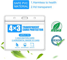Load image into Gallery viewer, Teskyer 5 Pack CDC Vaccination Card Protector, 4 X 3&quot; Immunization Record Vaccine Card Holder, Plastic Clear ID Card Holder Name Tags Badge Holders

