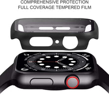 Load image into Gallery viewer, ULUQ Case Compatible with Apple Watch Series 6/5/4/SE 44mm Built in HD Screen Protector, 2 Pack Ultra-Thin Hard All-Around Protective Cover (Black)
