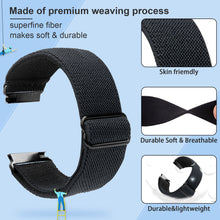 Load image into Gallery viewer, ULUQ Bands for Samsung Galaxy Watch 4/Active/Active 2 40mm 44mm, Galaxy Watch 3 Bands 41mm/Galaxy Watch 4 Classic Bands (42mm), 20mm Adjustable Stretch Strap Sport Elastics Wristbands Women Men
