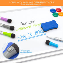 Load image into Gallery viewer, Teskyer Desktop Dry Erase White Board, 10&quot; X 14&quot; Portable Double Sided Whiteboard with 4 Color Dry Erase Markers and 1 Eraser for Kids Students Home Office School
