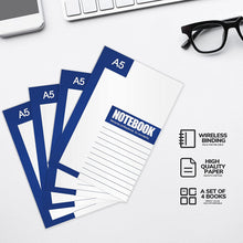 Load image into Gallery viewer, Teskyer 4 Pack College Ruled Notebooks for Work School, 80 Pages/40 Sheets Journal notebooks, 5.5&quot; x 8.26&quot; A5 Size Composition Notebooks, Blue
