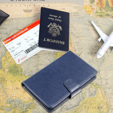 Load image into Gallery viewer, Passport Holder Cover Case Minimalist RFID Blocking Travel Passport Wallet Document Organizer-Blue
