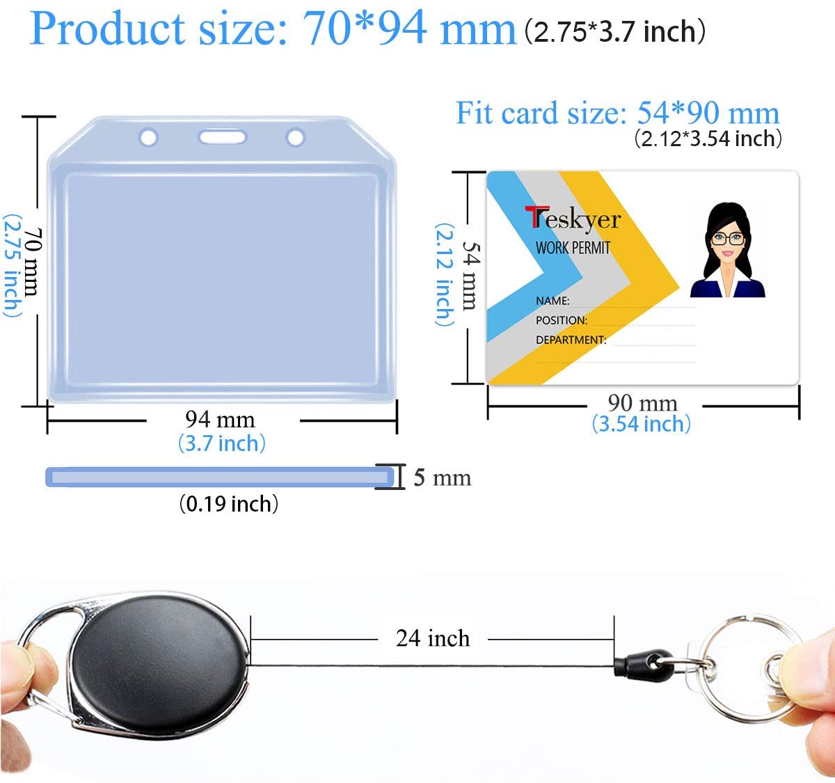 Samsill Retractable Horizontal Stripe ID Holder - J&M Bookstore