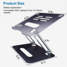 Load image into Gallery viewer, Laptop Stand, ULUQ Aluminum Computer Laptop Riser for Desk, Ergonomic Adjustable Computer Stand Holder, Notebook Stand Compatible with 10 to 15.6’‘ MacBook Air Pro/Dell/HP
