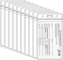 Load image into Gallery viewer, Teskyer 10 Pack Vaccination Card Protector Waterproof, Vertical 4 X 3&quot; Immunization Record Vaccine Card Holder, Plastic Clear ID Card Holder Name Tags Badge Holders
