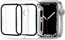 Load image into Gallery viewer, ULUQ Case Compatible with Apple Watch Series 7 41mm with HD Glass Screen Protector, 2 Pack Hard PC Cover Full Coverage Scratch Resistant Protective, Touch Sensitive Slim for Apple Watch
