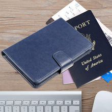 Load image into Gallery viewer, Passport Holder Cover Case Minimalist RFID Blocking Travel Passport Wallet Document Organizer-Blue
