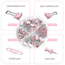 Load image into Gallery viewer, Binder-ClipsPaper-Clips-PushPins-1pack-pink

