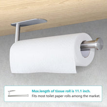Load image into Gallery viewer, VMVN Paper Towel Holder Under Cabinet, Adhesive Wall Mount Paper Towels Holder,Kitchen Towel Holder, Stainless Steel Paper Holder for Kitchen Bathroom with Screws
