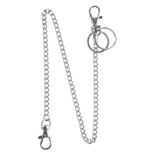 Load image into Gallery viewer, Wallet Chain, Teskyer 18&quot; Silver Keychain with Both Ends Lobster Clasps and Extra 2 Rings for Keys, Wallet, Jeans Pants, Belt Loop, Purse Handbag-Silver

