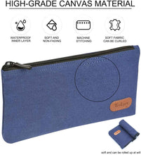 Load image into Gallery viewer, Teskyer Pencil Case/Pen case/Pencil Pouch for Students, Zipper Stationery Bag for Pens and Pencils, Women&#39;s Small Makeup Pouch, Utility Zipper Cash Coin Bag-2 Pack, Blue and Green
