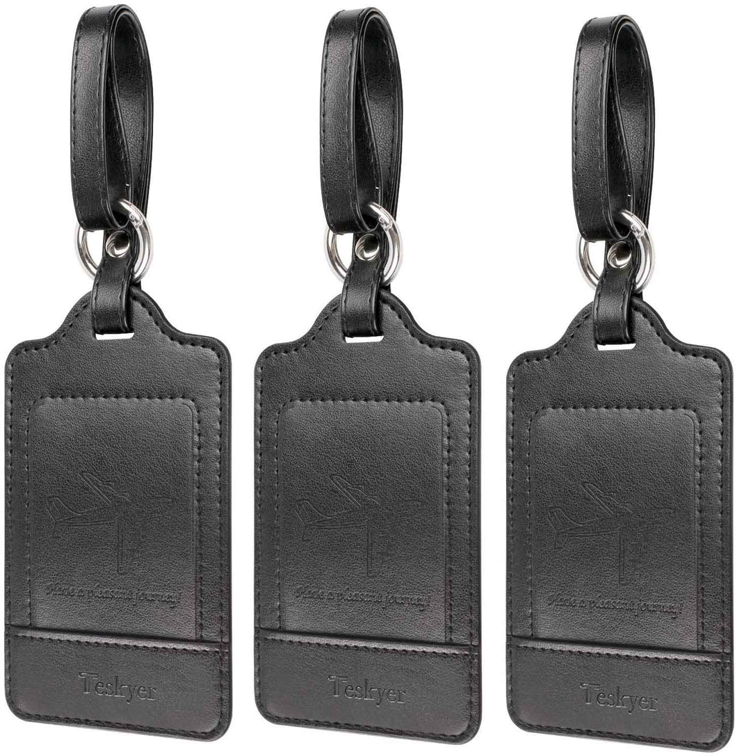 Teskyer-Premium-PU-Leahter-Luggage-Tags-Black