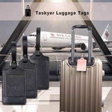 Load image into Gallery viewer, Luggage Tags, 3 Pack Teskyer Premium PU Leahter Luggage Tags Privacy Protection Travel Bag Labels Suitcase Tags
