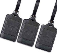 Load image into Gallery viewer, Teskyer-Premium-PU-Leahter-Luggage-Tags-Black
