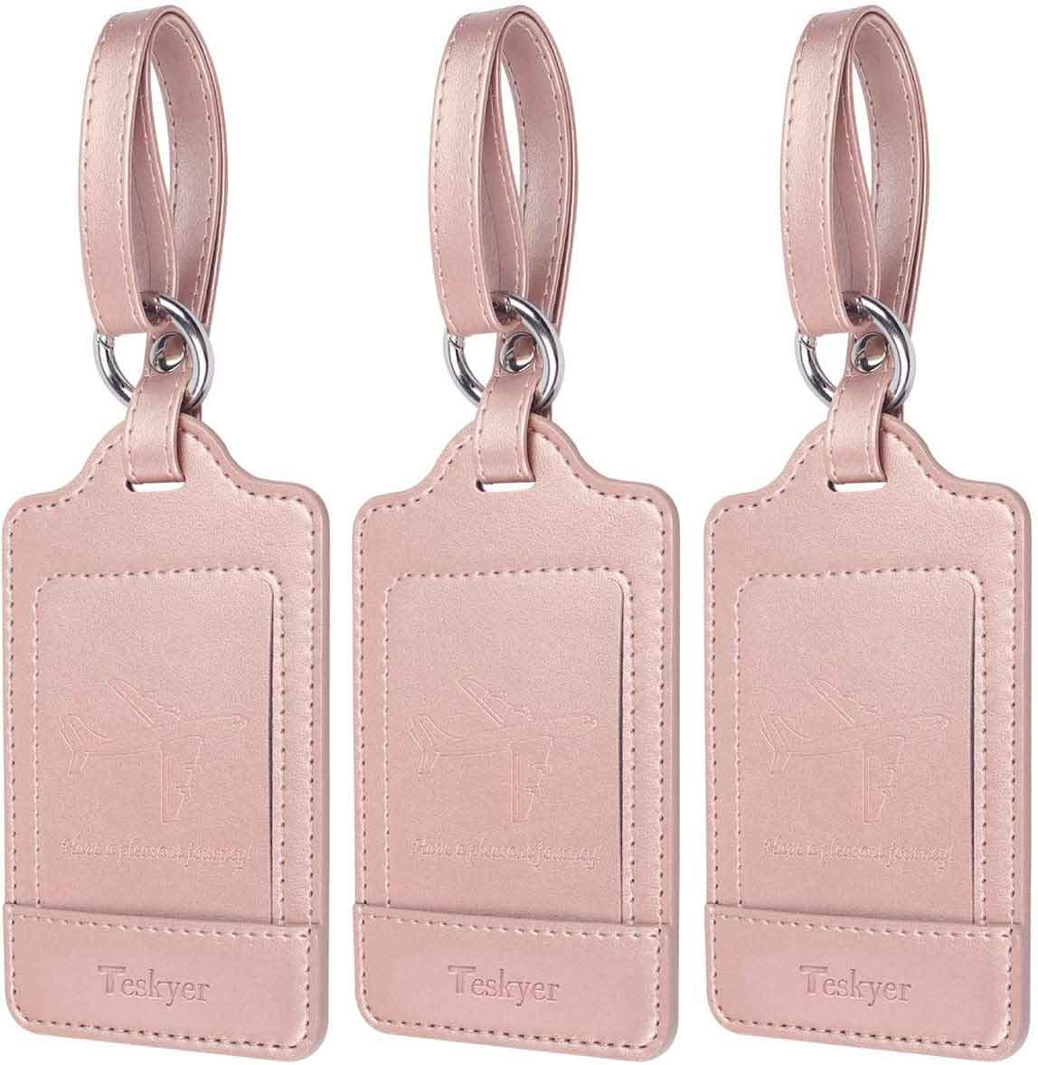  Arae Luggage Tags Travel Accessories for Suitcase Handbags  Backpacks, PU Leather Luggage Tag with ID Label and Full Privacy Protection  - 2 Packs, Rose Gold : Clothing, Shoes & Jewelry
