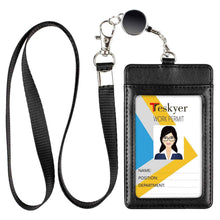 Load image into Gallery viewer, Teskyer-Premium-PU-Leather-ID-Badge-Holder-with-Retractable-Lanyard-1
