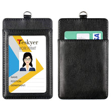 Load image into Gallery viewer, Teskyer-Premium-PU-Leather-ID-Badge-Holder-with-Retractable-Lanyard-2
