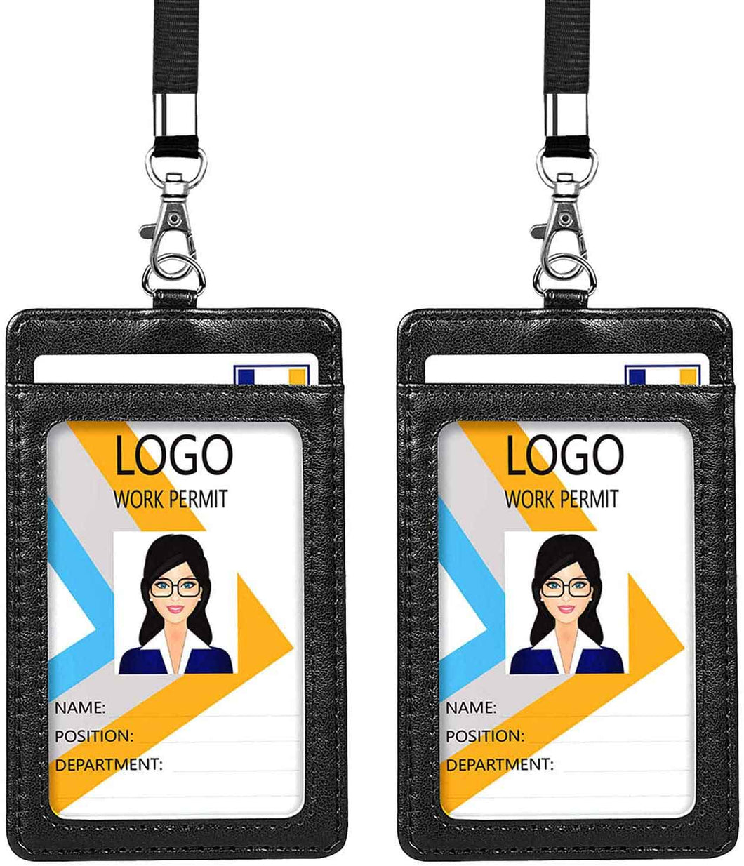 Teskyer-Vertical-PU-Leather-ID-Badge-Holder-Black-1