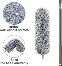 Load image into Gallery viewer, VMVN Microfiber Duster, with Extension Pole Stainless Steel , Reusable Bendable Duster Sets, Washable Lightweight Dusters for Cleaning Ceiling Fan, High Ceiling, Blinds, Furniture, Cars
