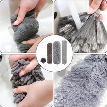 Load image into Gallery viewer, VMVN Microfiber Duster, with Extension Pole Stainless Steel , Reusable Bendable Duster Sets, Washable Lightweight Dusters for Cleaning Ceiling Fan, High Ceiling, Blinds, Furniture, Cars
