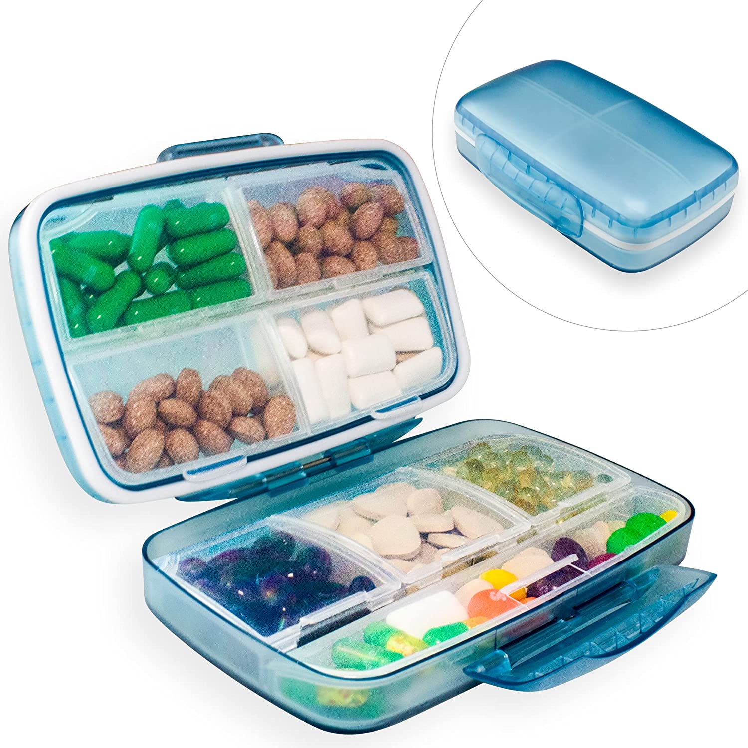 VMVN Daily Pill Organizer Box,Large Medicine Organizer,8