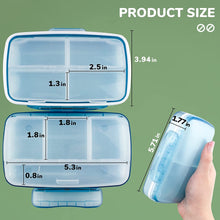 Load image into Gallery viewer, VMVN Daily Pill Organizer Box,Large Medicine Organizer,8 Compartments Portable for Purse Pocket,Travel Pill Case Vitamins/Fish Oils/Supplements Container
